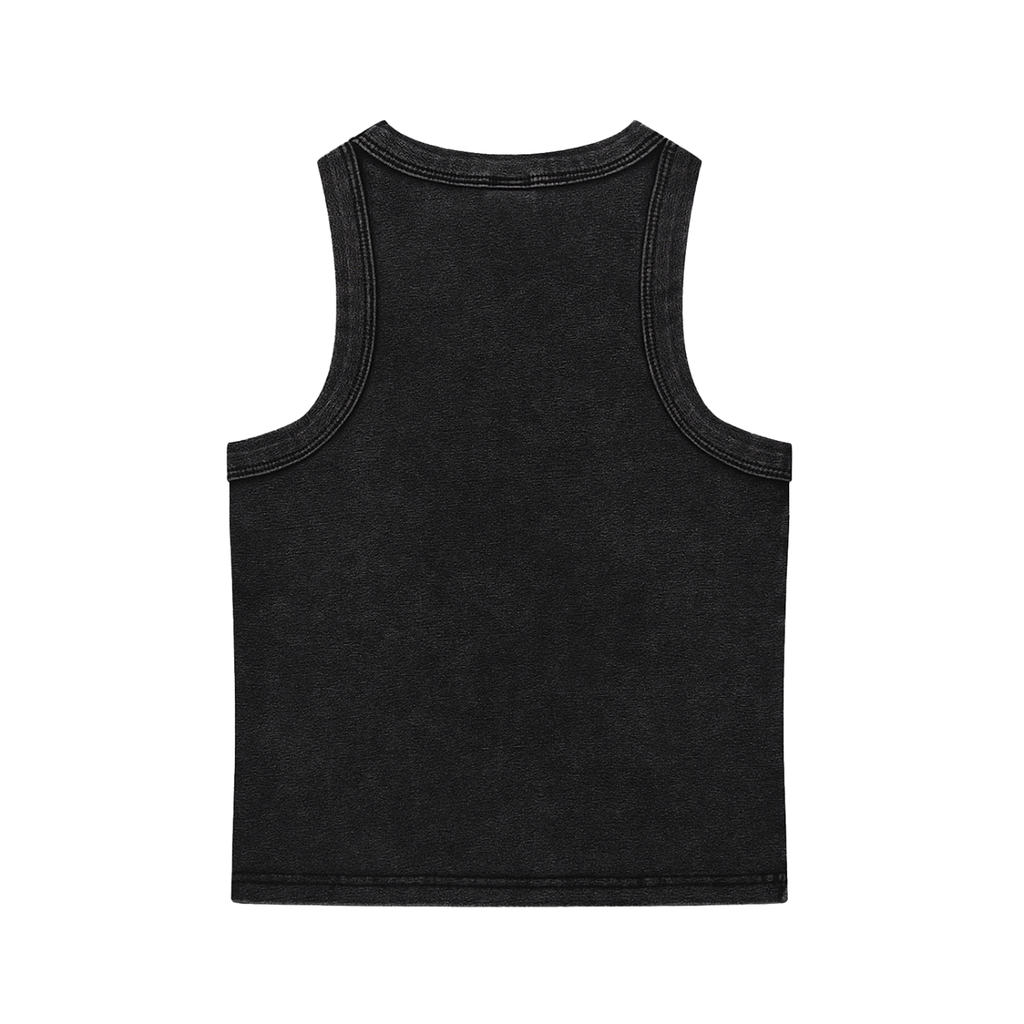 BLACK ACID COTTON SNATCHED TANK